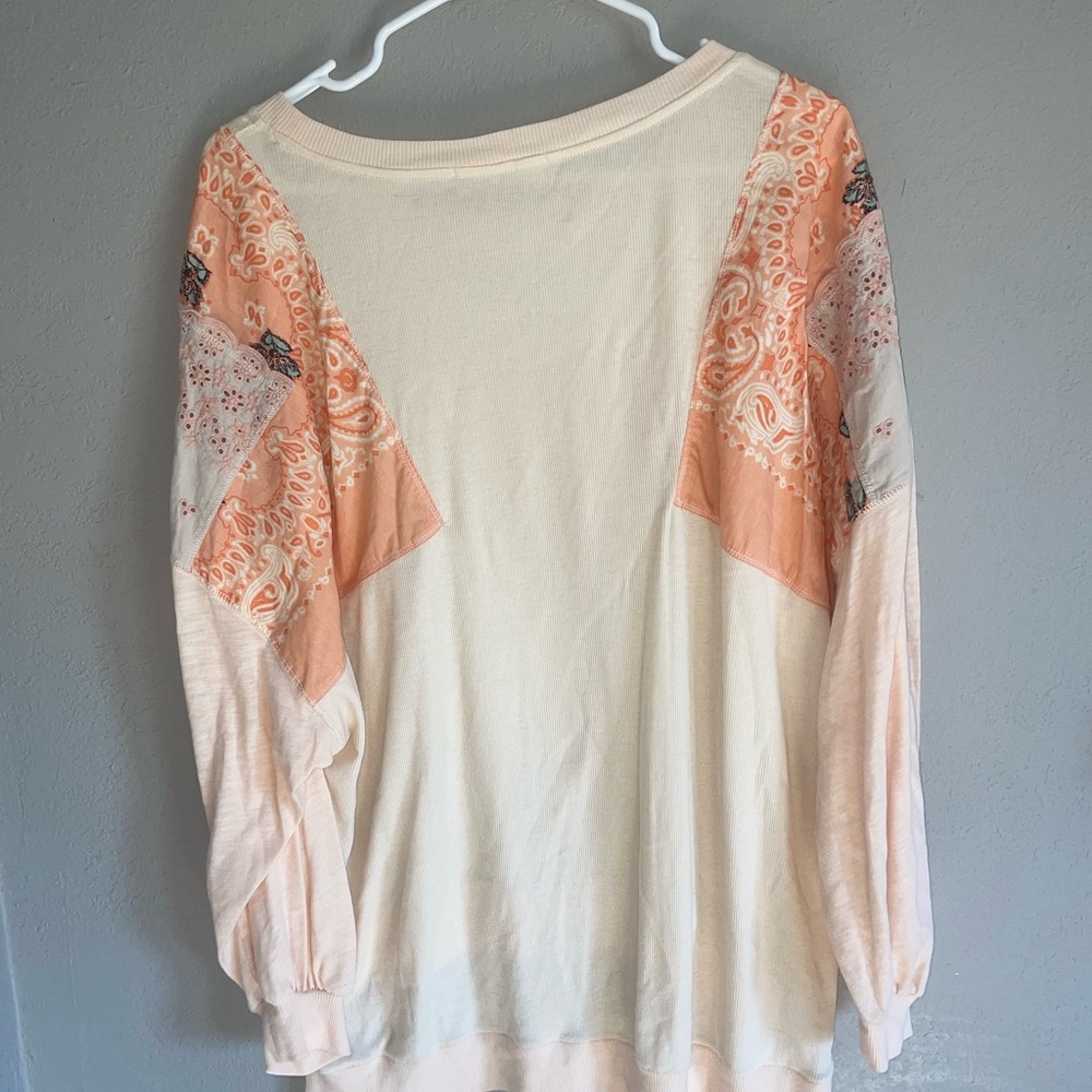 We The Free bohemian BOHO Long Sleeve Blouse Women Size Medium - Picture 3 of 4